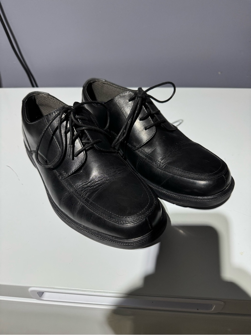 Nunn Bush Black Leather Lace-Up Derbys slip resistant